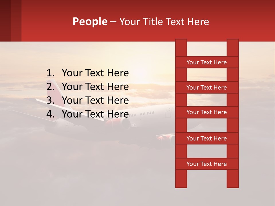 A Plane Flying In The Sky With The Sun In The Background PowerPoint Template