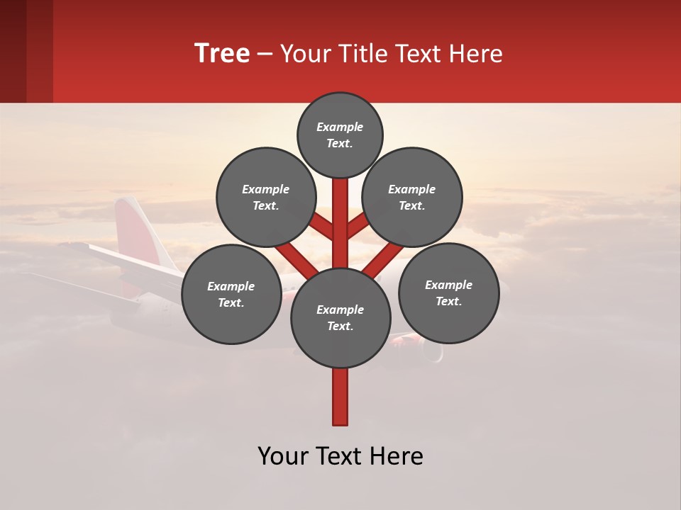 A Plane Flying In The Sky With The Sun In The Background PowerPoint Template