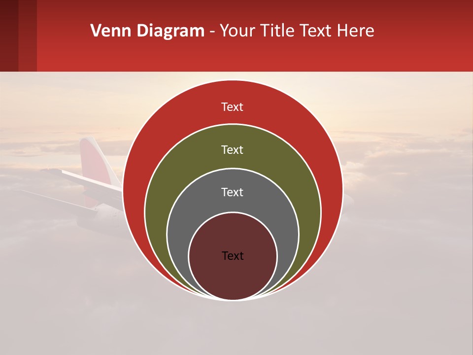 A Plane Flying In The Sky With The Sun In The Background PowerPoint Template
