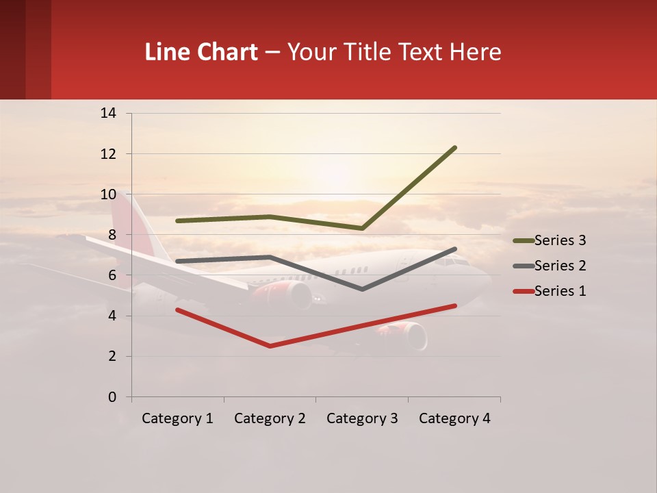 A Plane Flying In The Sky With The Sun In The Background PowerPoint Template
