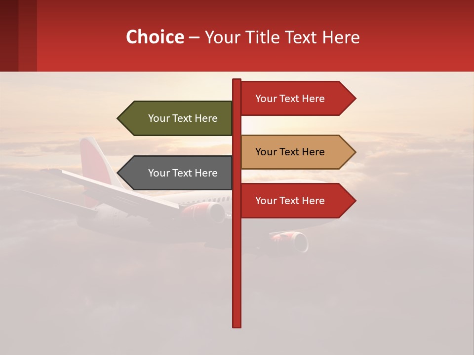 A Plane Flying In The Sky With The Sun In The Background PowerPoint Template