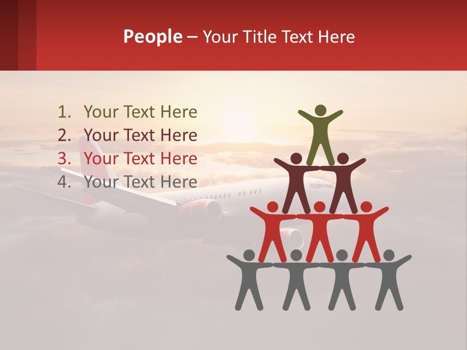 A Plane Flying In The Sky With The Sun In The Background PowerPoint Template