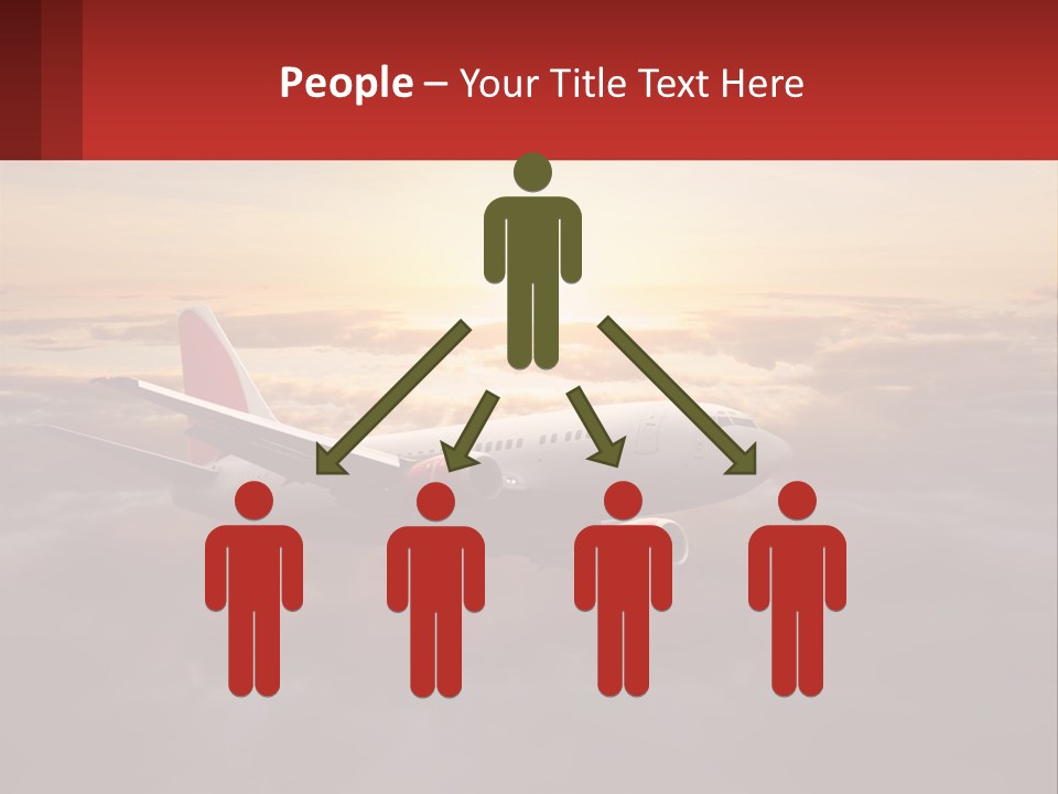 A Plane Flying In The Sky With The Sun In The Background PowerPoint Template