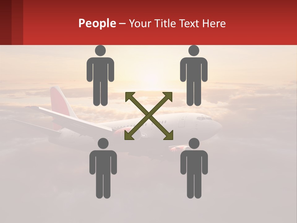 A Plane Flying In The Sky With The Sun In The Background PowerPoint Template