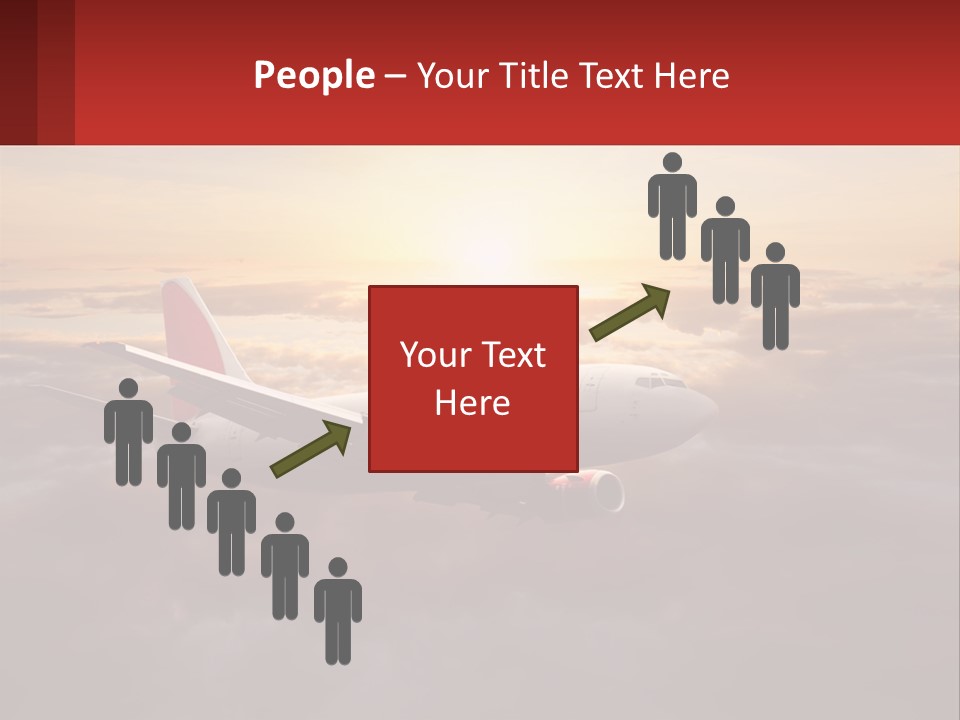 A Plane Flying In The Sky With The Sun In The Background PowerPoint Template
