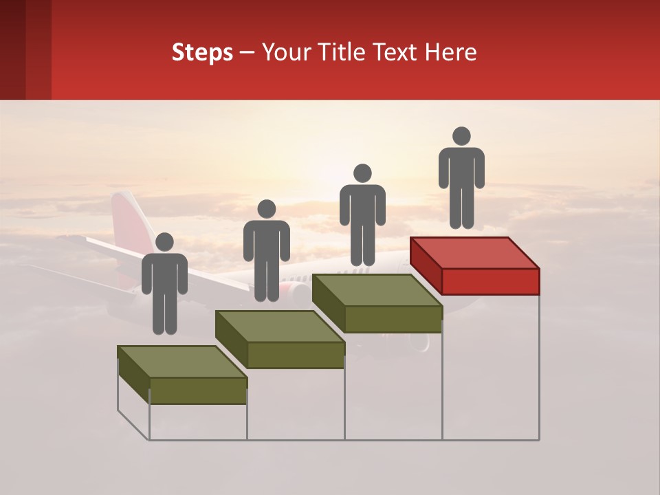 A Plane Flying In The Sky With The Sun In The Background PowerPoint Template