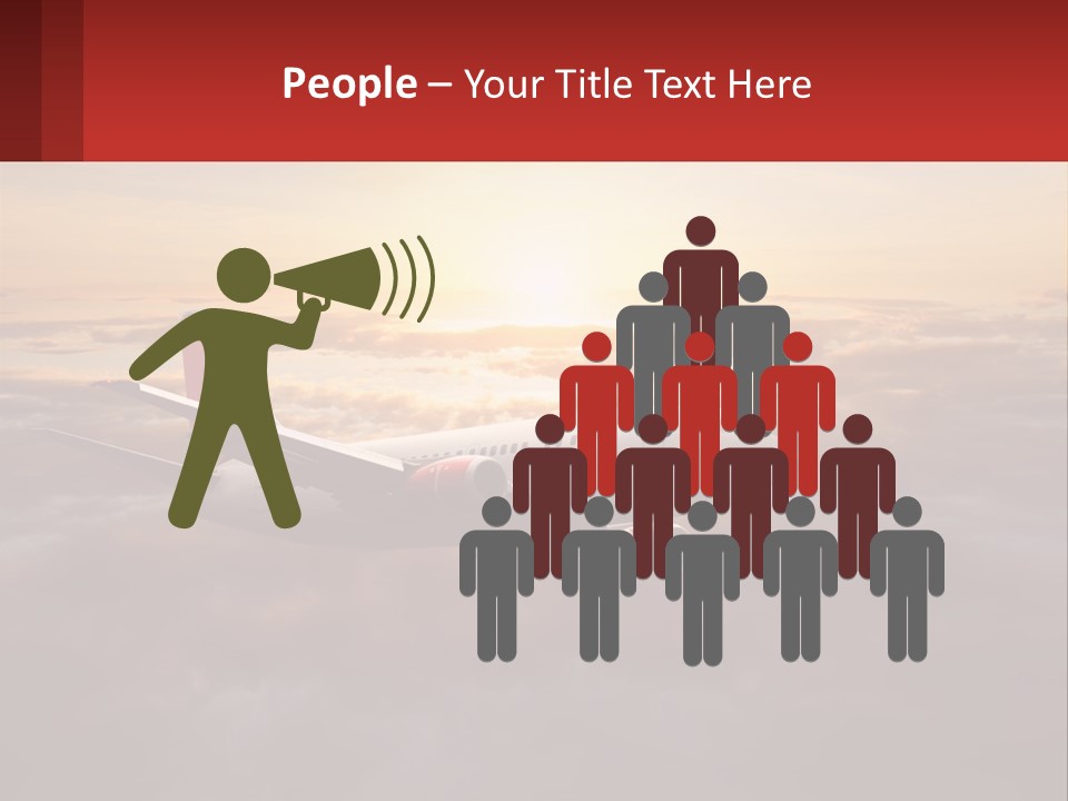 A Plane Flying In The Sky With The Sun In The Background PowerPoint Template