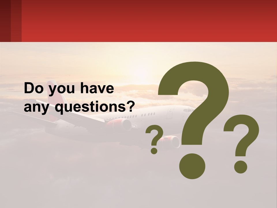 A Plane Flying In The Sky With The Sun In The Background PowerPoint Template