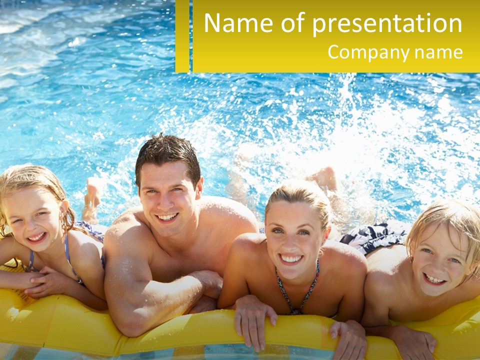 A Group Of People Riding On Top Of An Inflatable Raft PowerPoint Template