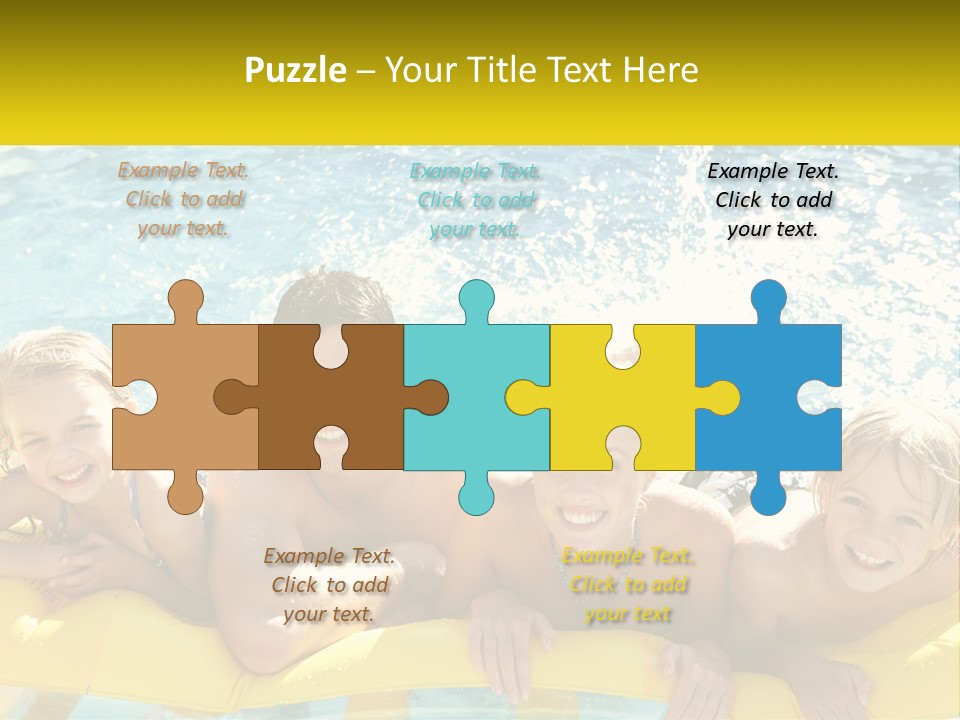 A Group Of People Riding On Top Of An Inflatable Raft PowerPoint Template