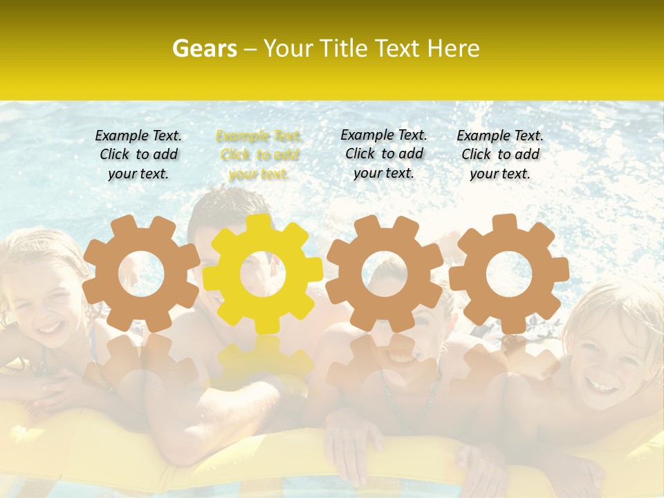 A Group Of People Riding On Top Of An Inflatable Raft PowerPoint Template