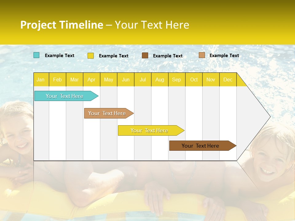 A Group Of People Riding On Top Of An Inflatable Raft PowerPoint Template