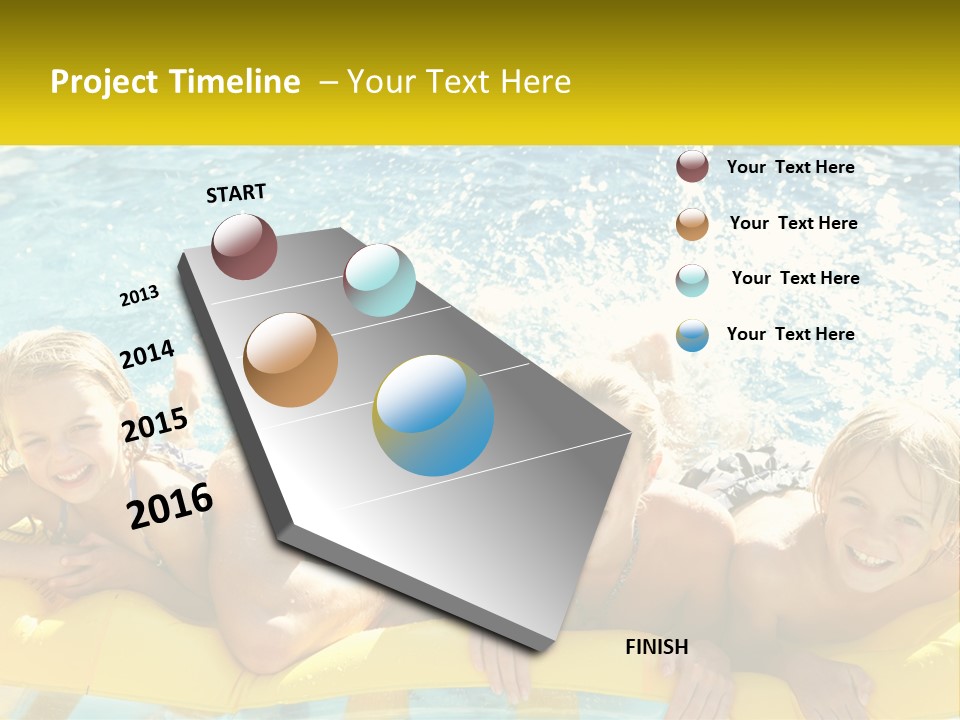 A Group Of People Riding On Top Of An Inflatable Raft PowerPoint Template