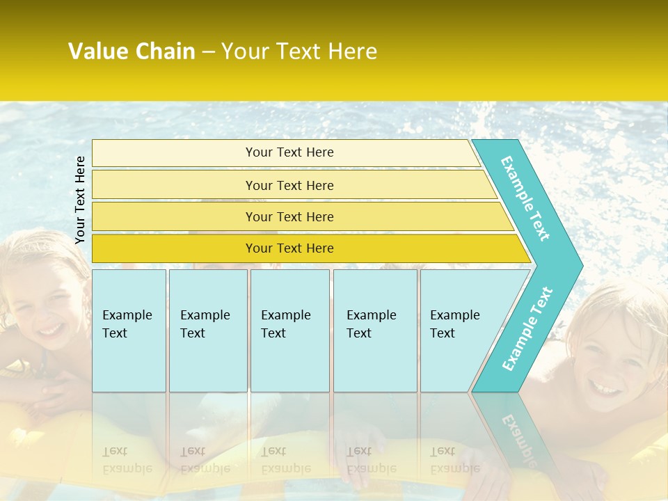 A Group Of People Riding On Top Of An Inflatable Raft PowerPoint Template