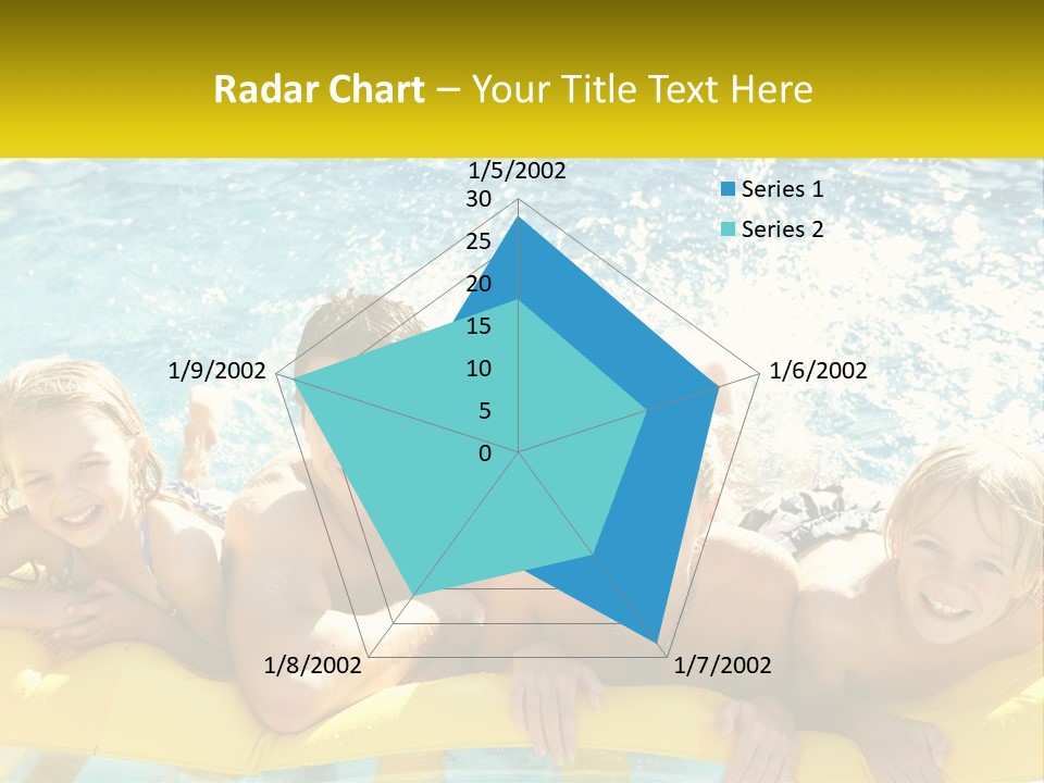 A Group Of People Riding On Top Of An Inflatable Raft PowerPoint Template