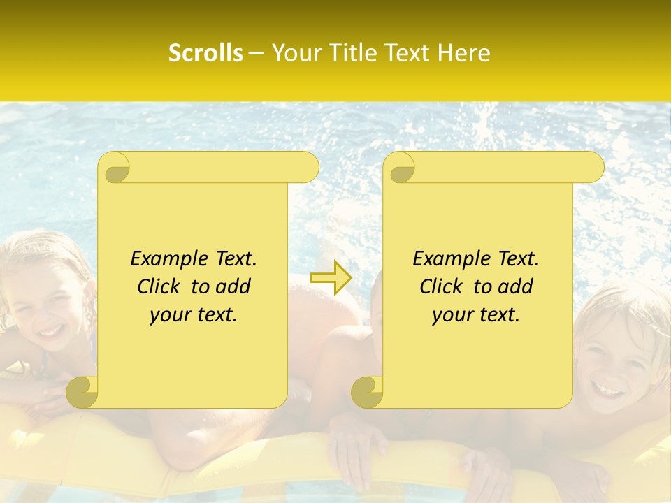 A Group Of People Riding On Top Of An Inflatable Raft PowerPoint Template