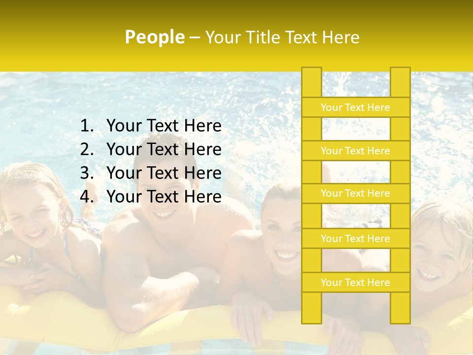 A Group Of People Riding On Top Of An Inflatable Raft PowerPoint Template