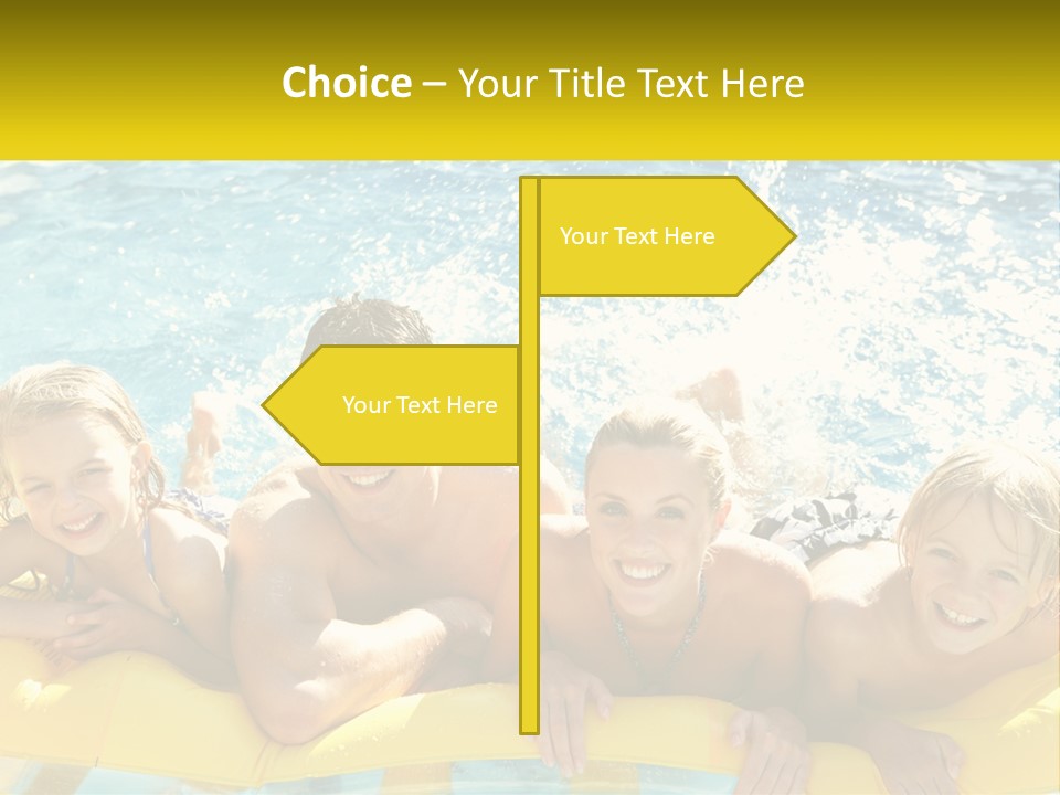 A Group Of People Riding On Top Of An Inflatable Raft PowerPoint Template