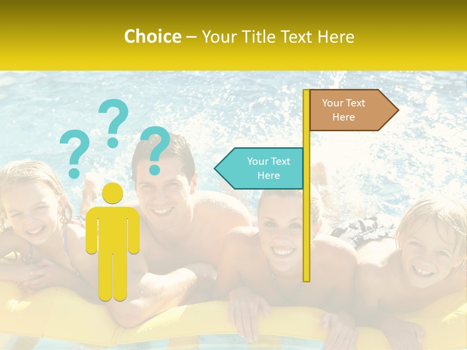 A Group Of People Riding On Top Of An Inflatable Raft PowerPoint Template