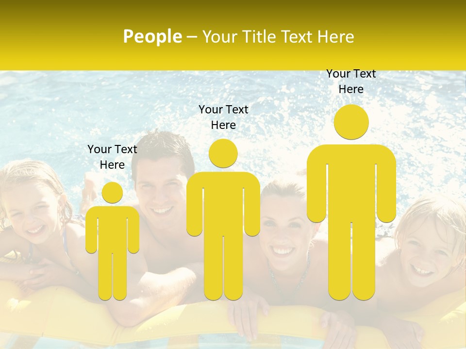 A Group Of People Riding On Top Of An Inflatable Raft PowerPoint Template