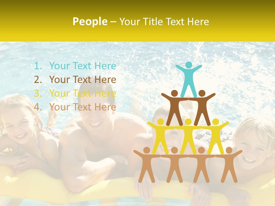 A Group Of People Riding On Top Of An Inflatable Raft PowerPoint Template