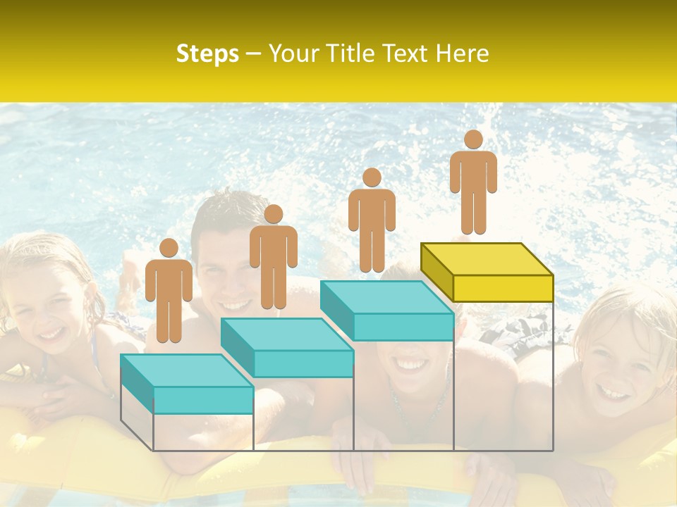 A Group Of People Riding On Top Of An Inflatable Raft PowerPoint Template