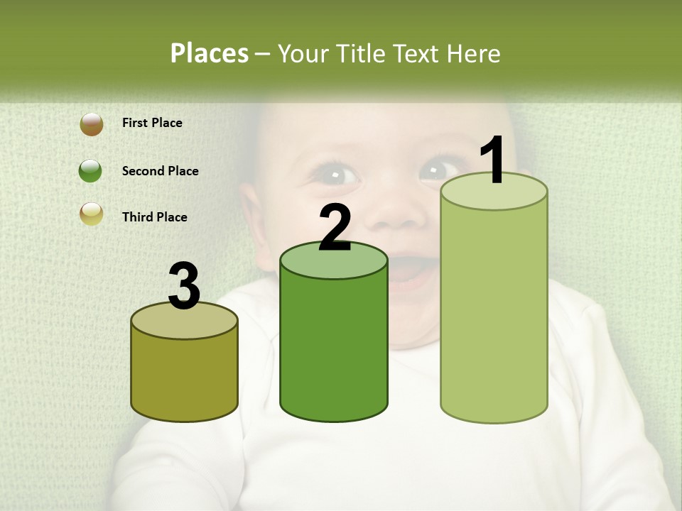 A Baby Laying On Top Of A Green Blanket PowerPoint Template
