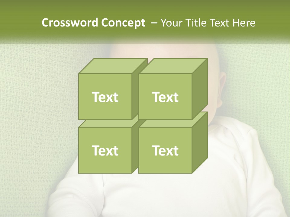 A Baby Laying On Top Of A Green Blanket PowerPoint Template