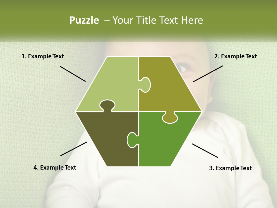 A Baby Laying On Top Of A Green Blanket PowerPoint Template