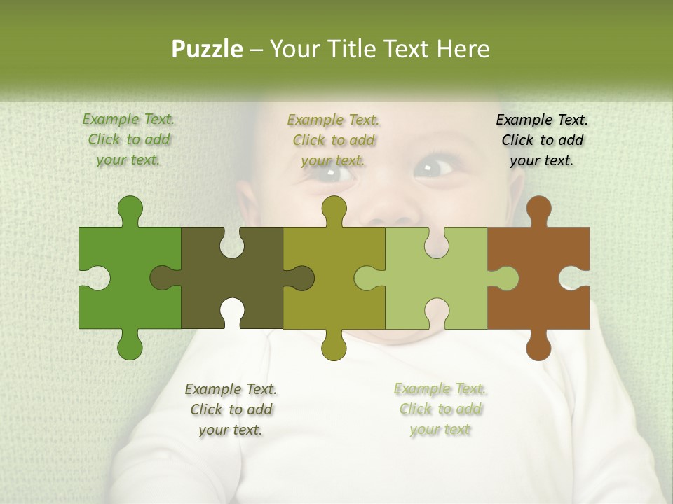 A Baby Laying On Top Of A Green Blanket PowerPoint Template