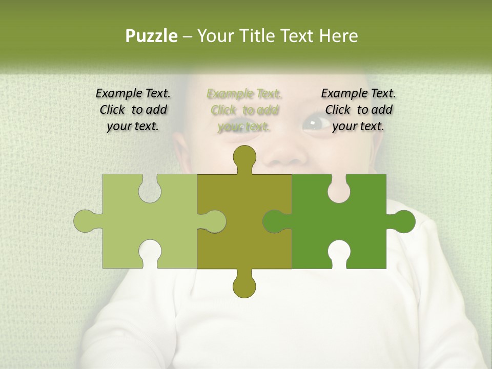 A Baby Laying On Top Of A Green Blanket PowerPoint Template