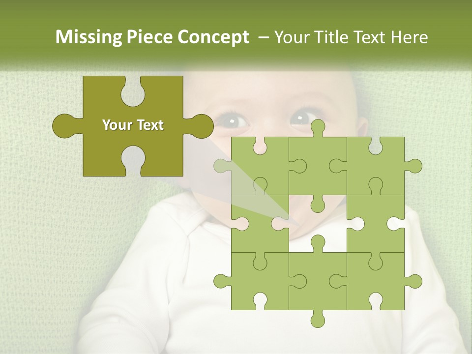A Baby Laying On Top Of A Green Blanket PowerPoint Template