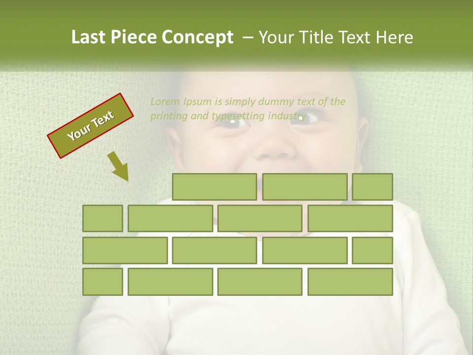 A Baby Laying On Top Of A Green Blanket PowerPoint Template