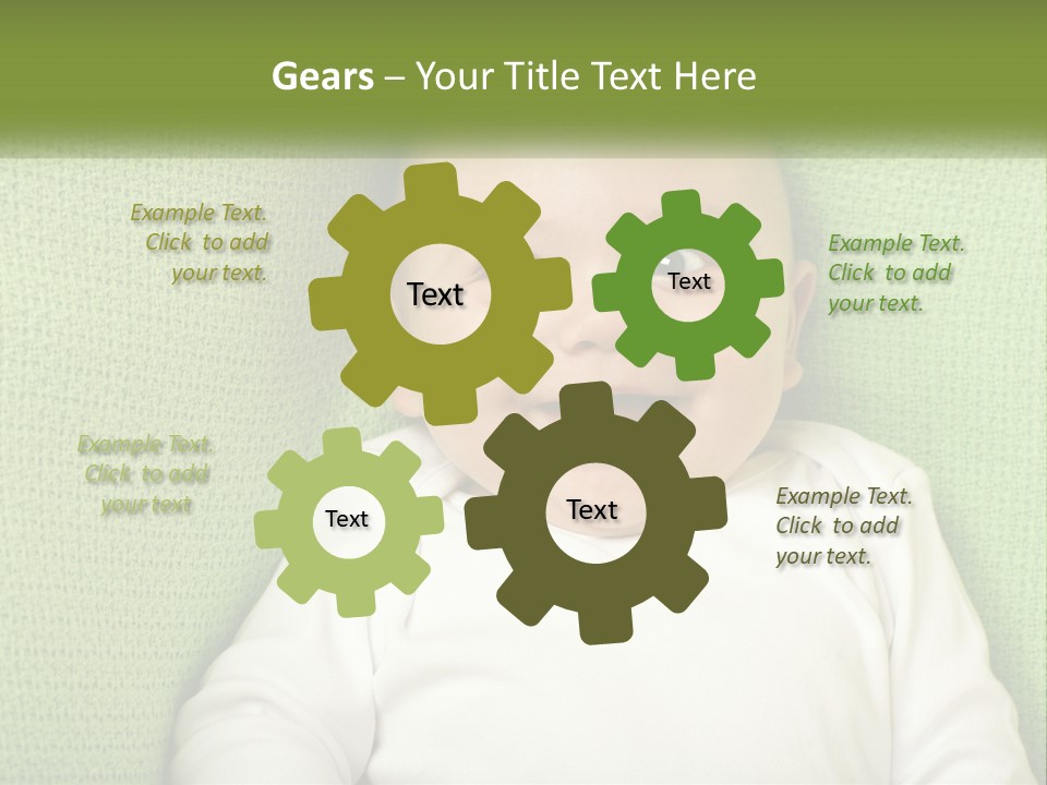 A Baby Laying On Top Of A Green Blanket PowerPoint Template