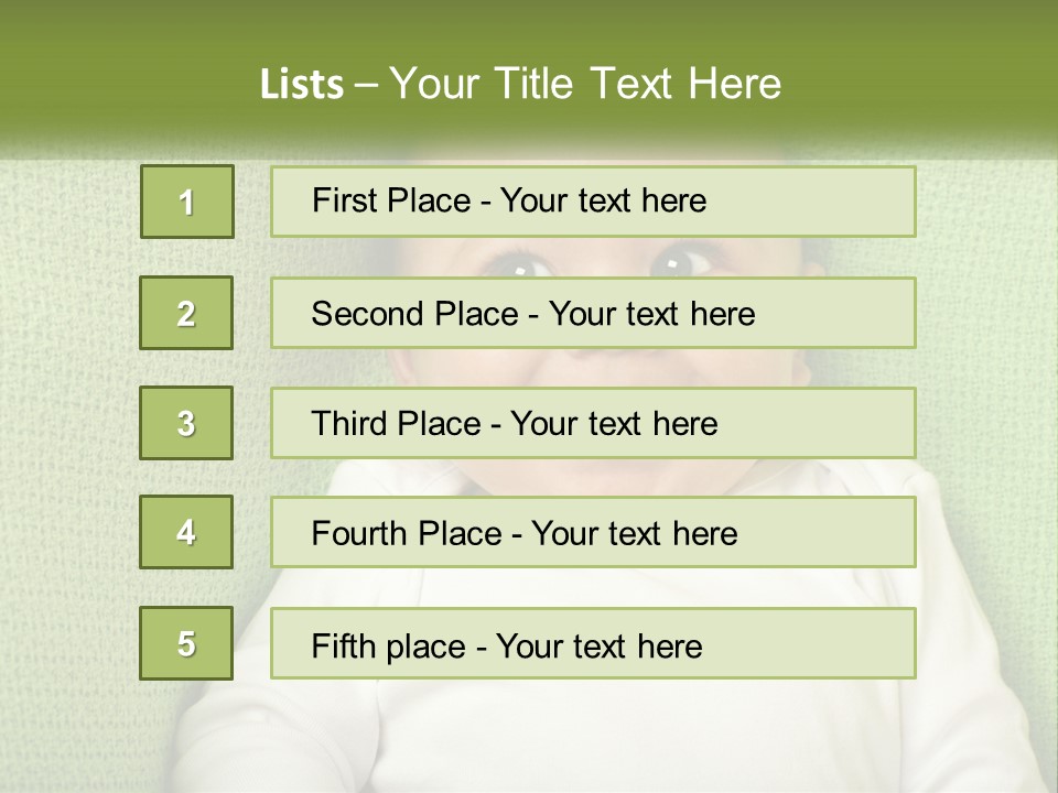 A Baby Laying On Top Of A Green Blanket PowerPoint Template