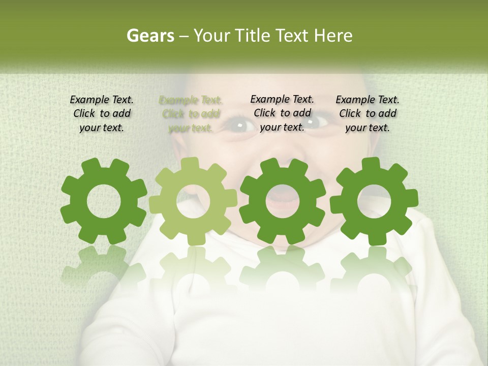 A Baby Laying On Top Of A Green Blanket PowerPoint Template