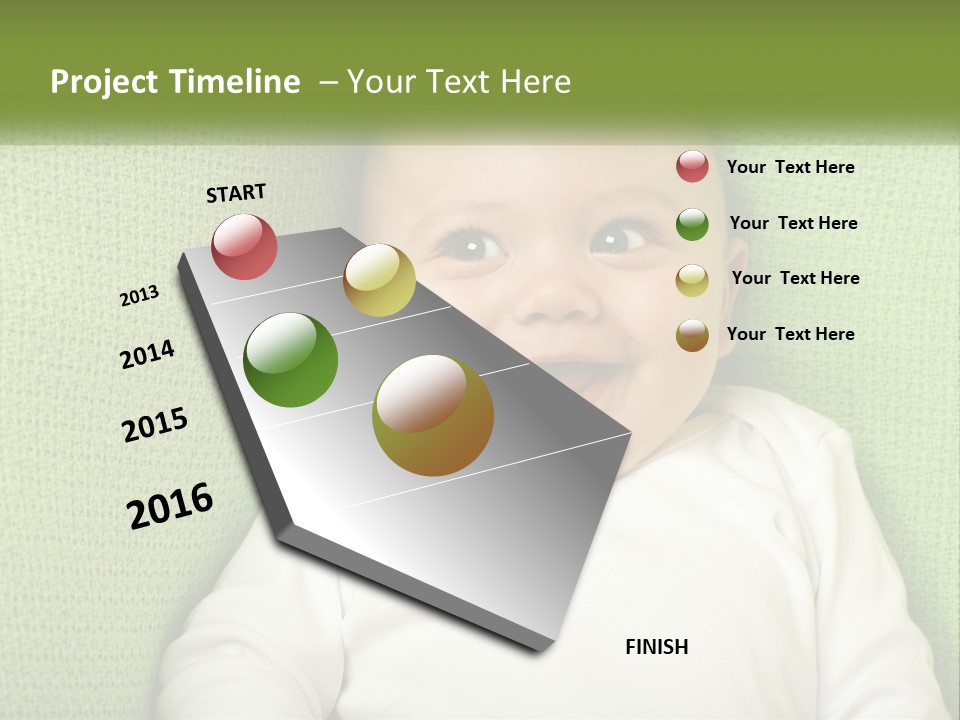 A Baby Laying On Top Of A Green Blanket PowerPoint Template