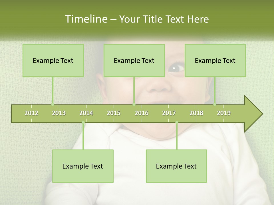 A Baby Laying On Top Of A Green Blanket PowerPoint Template