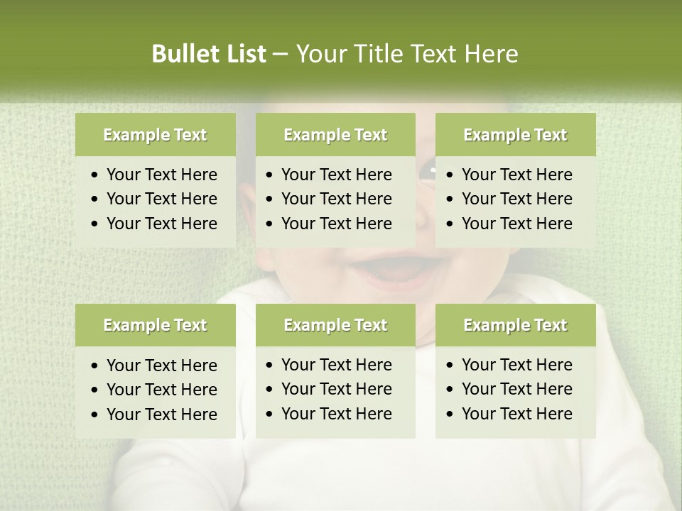 A Baby Laying On Top Of A Green Blanket PowerPoint Template