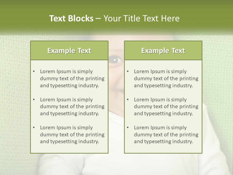 A Baby Laying On Top Of A Green Blanket PowerPoint Template
