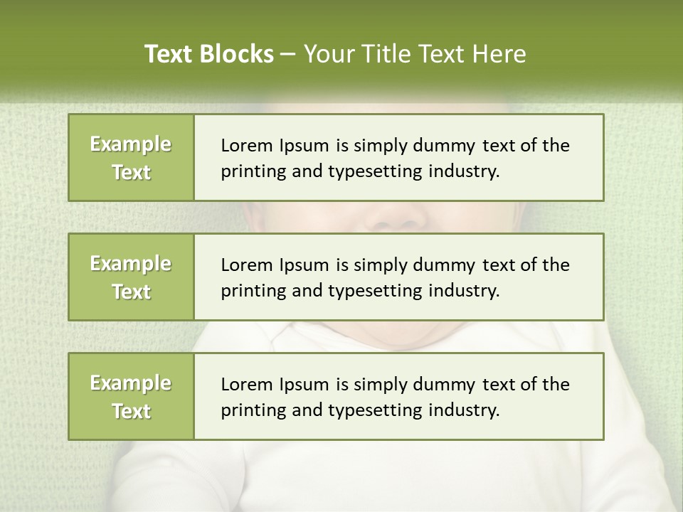 A Baby Laying On Top Of A Green Blanket PowerPoint Template