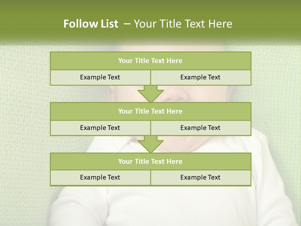 A Baby Laying On Top Of A Green Blanket PowerPoint Template