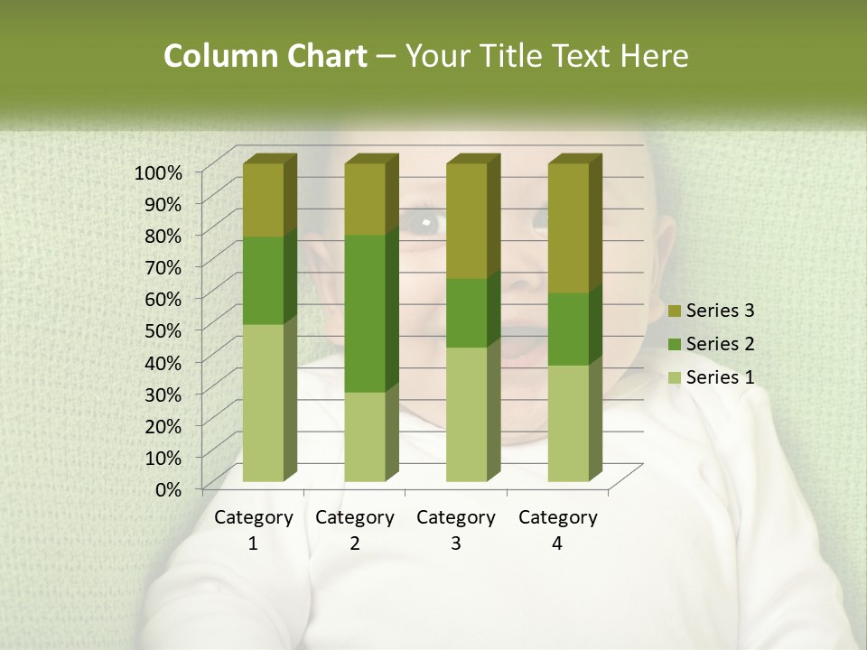 A Baby Laying On Top Of A Green Blanket PowerPoint Template