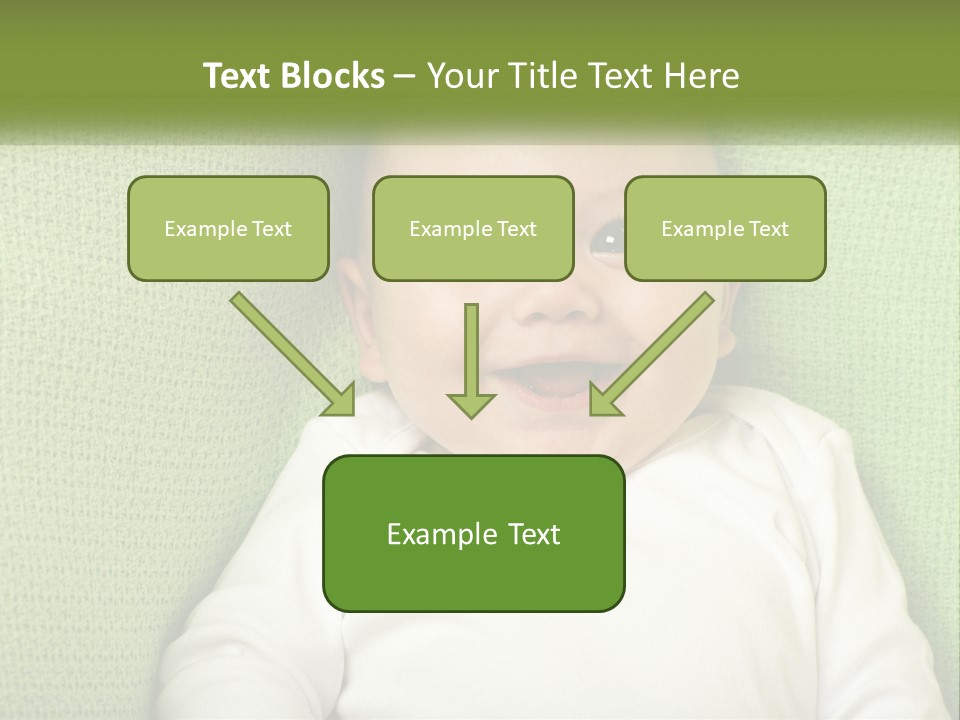 A Baby Laying On Top Of A Green Blanket PowerPoint Template