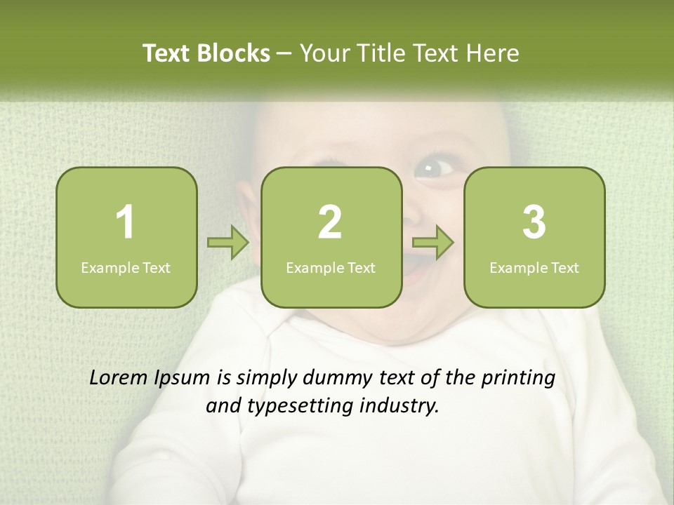 A Baby Laying On Top Of A Green Blanket PowerPoint Template