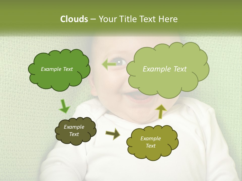 A Baby Laying On Top Of A Green Blanket PowerPoint Template