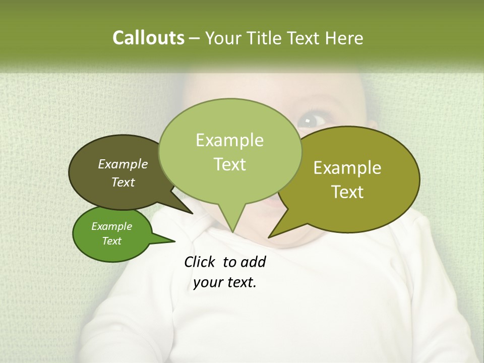 A Baby Laying On Top Of A Green Blanket PowerPoint Template