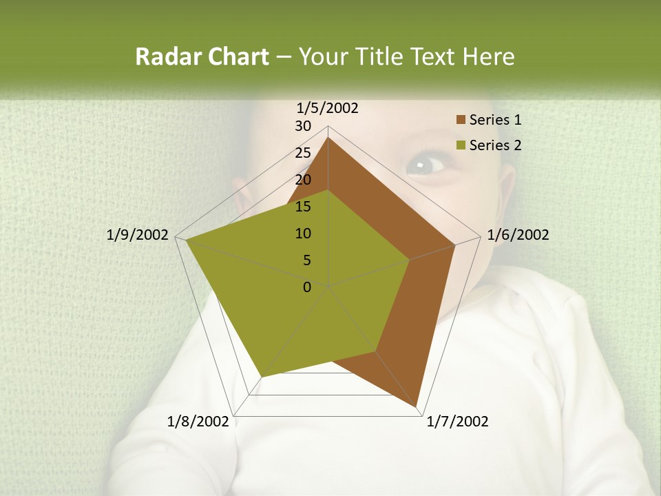 A Baby Laying On Top Of A Green Blanket PowerPoint Template