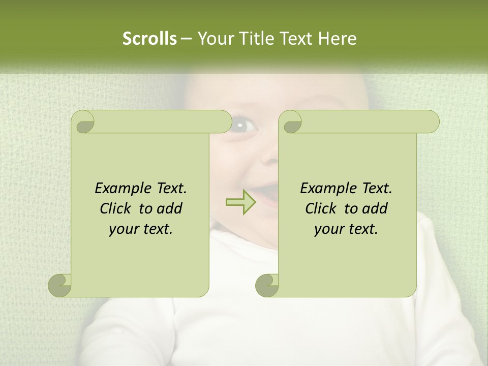 A Baby Laying On Top Of A Green Blanket PowerPoint Template