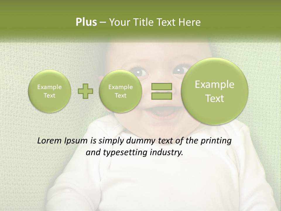 A Baby Laying On Top Of A Green Blanket PowerPoint Template